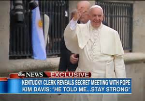 Pope and Kim Davis